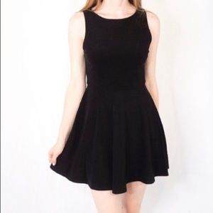 Alice + Olivia Fit and Flare Black Mini Dress